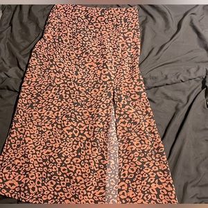 Shein Split Leopard Skirt.